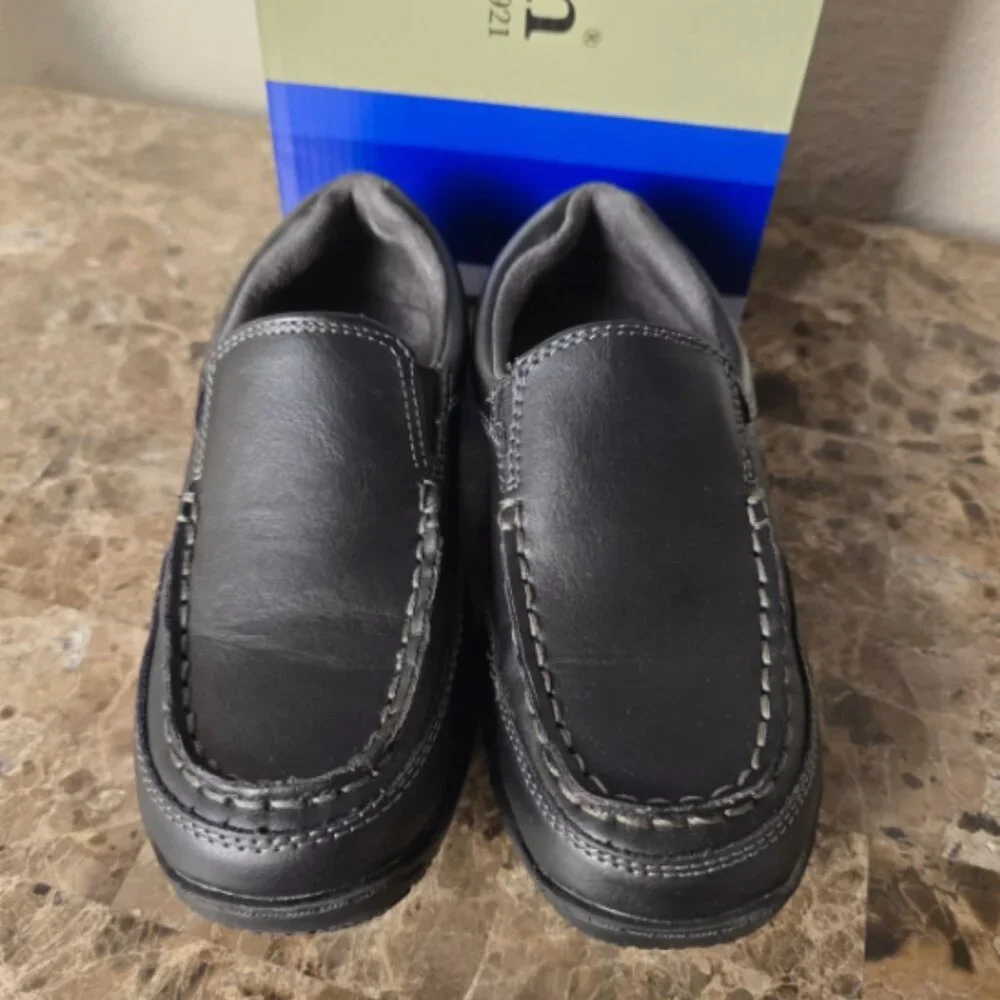 Boys' Freeman Little Kid Black Loafers Dress Shoes Party School Shoes Size 1